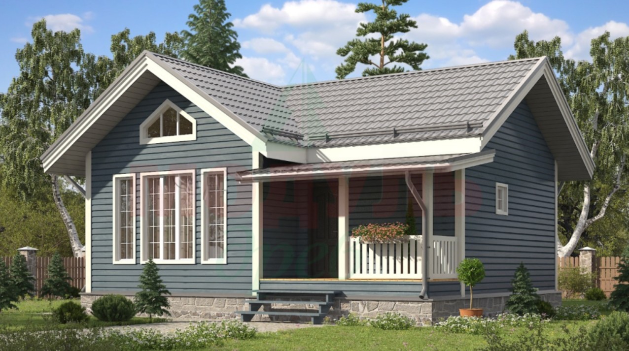 Проект дома из бревна 137 м²