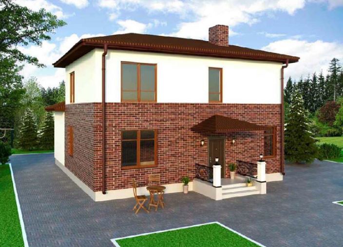Проект дома из бревна 154 м²